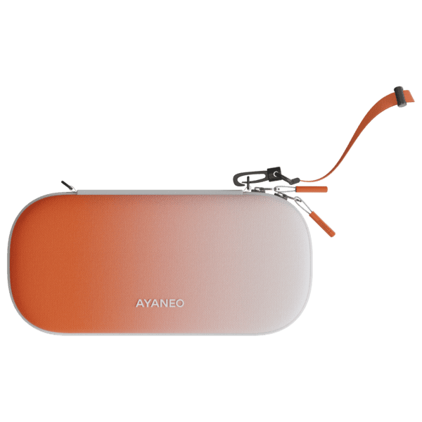 Bild zeigt AYANEO 2 & Geek Orange Hardshell Case von oben