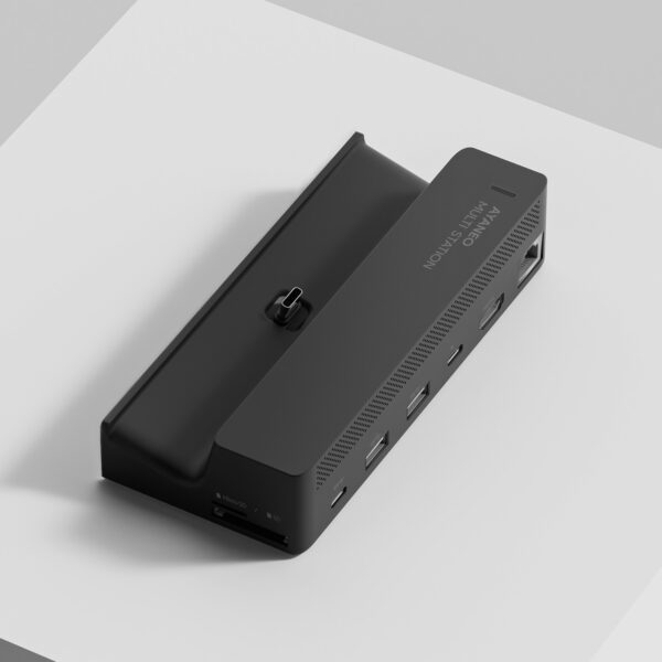 AYANEO MULTISTATION Docking Station Graphite Black shown from an angle