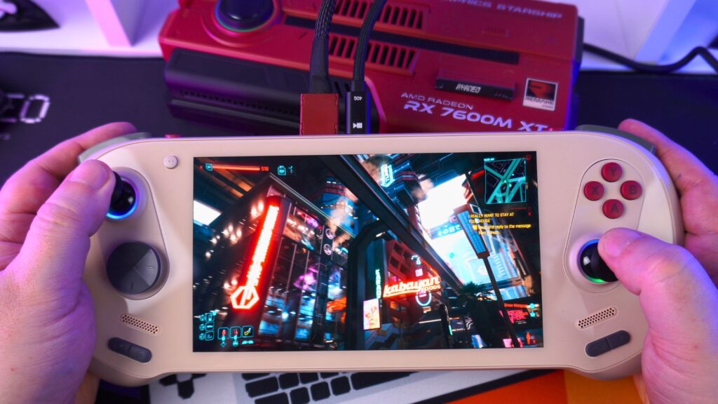 Cyberpunk 2077 läuft hervorragend auf dem AYANEO AG01