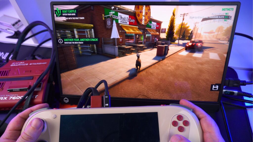 Goat Simulator 3 bei 4K auf dem AYANEO AG01