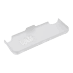 Vista posteriore di tre quarti di una custodia protettiva bianca per la console di gioco portatile AYANEO Pocket S2, isolata su uno sfondo bianco. La custodia presenta un ritaglio per il display e i controlli, una sezione perforata per la ventilazione e aperture per le porte lungo il bordo inferiore. 