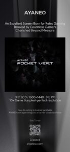 AYANEO Pocket VERT Android gaming handheld