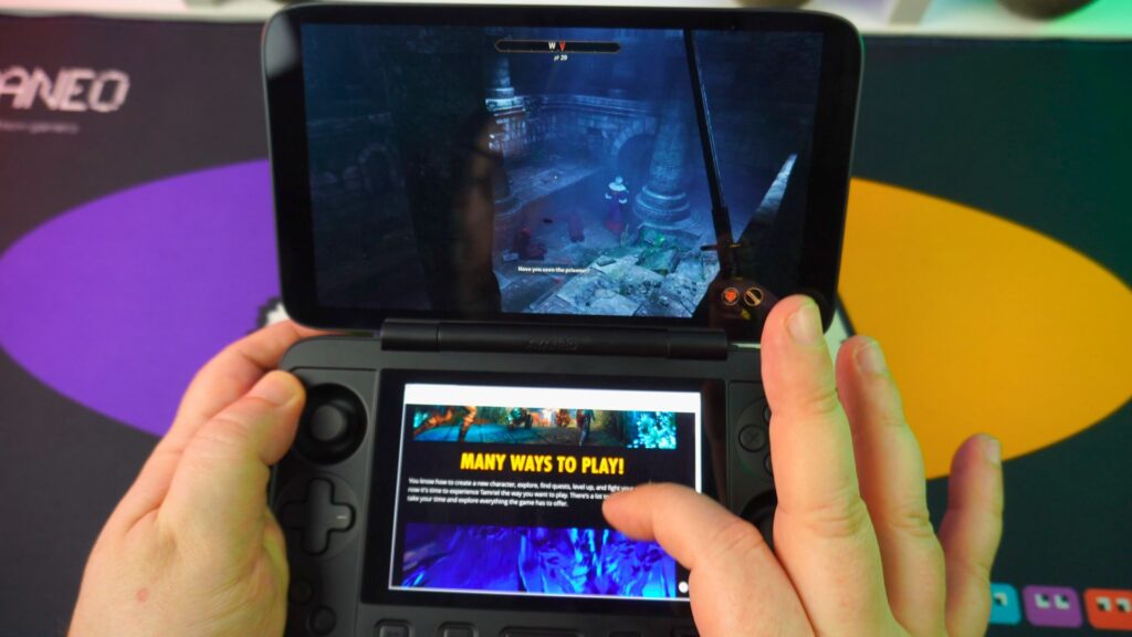 AYANEO Flip 1S DS Elder Scrolls et un guide sur le navigateur