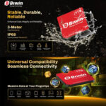 A split-view promotional graphic focusing on the speed and ease of installation of the Biwin Mini SSD. The top panel shows the 1TB red SSD card on a hyper-speed road background, advertising its speed with PCIe 4.0 x2 interface, 3700MB/s sequential read, and 3400MB/s sequential write. The bottom panel illustrates the installation process of the tiny red SSD card into a device's slot, showing "Insert" and "Eject" diagrams.