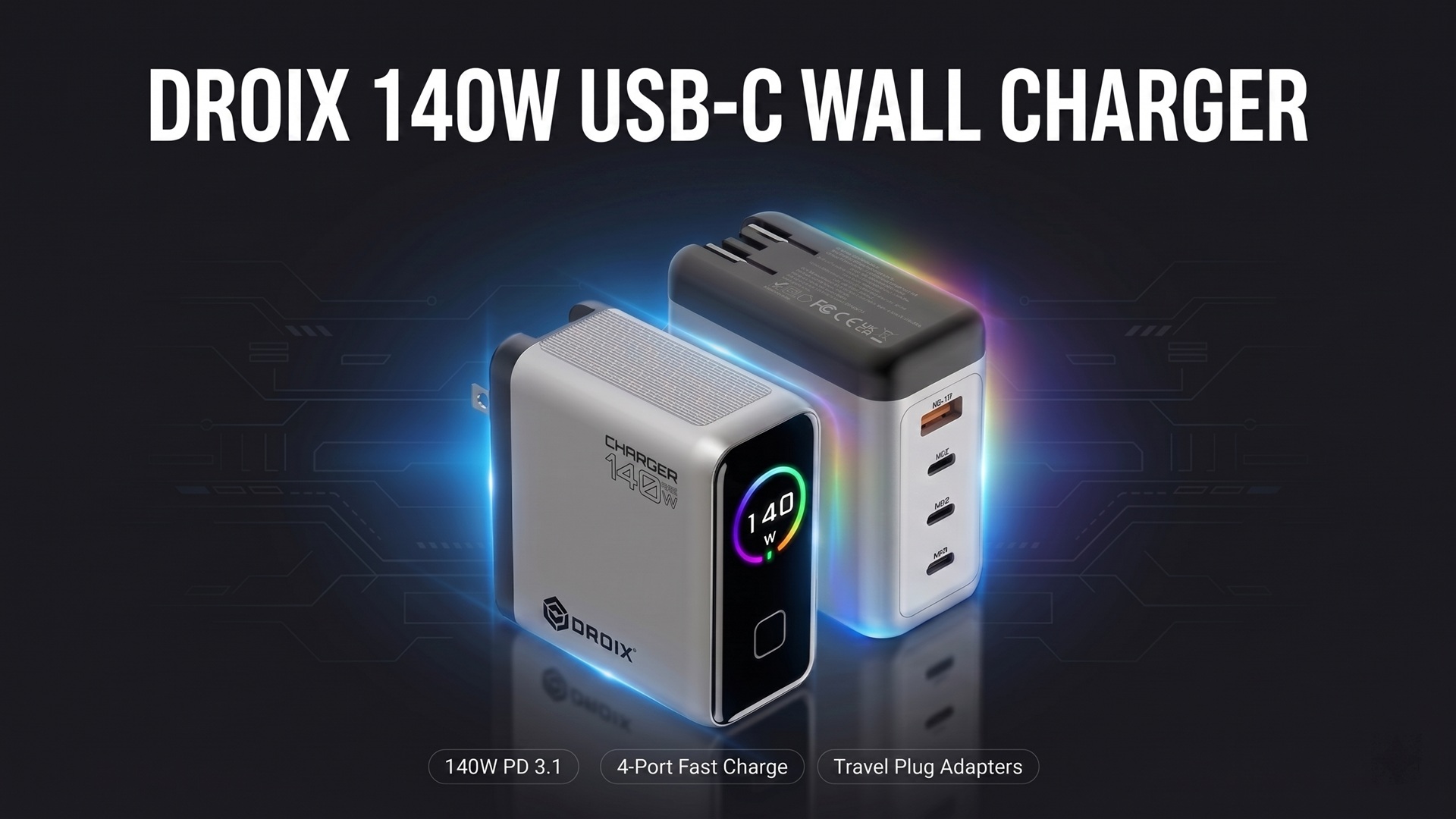 DROIX 140W USB-C Wall Charger 11