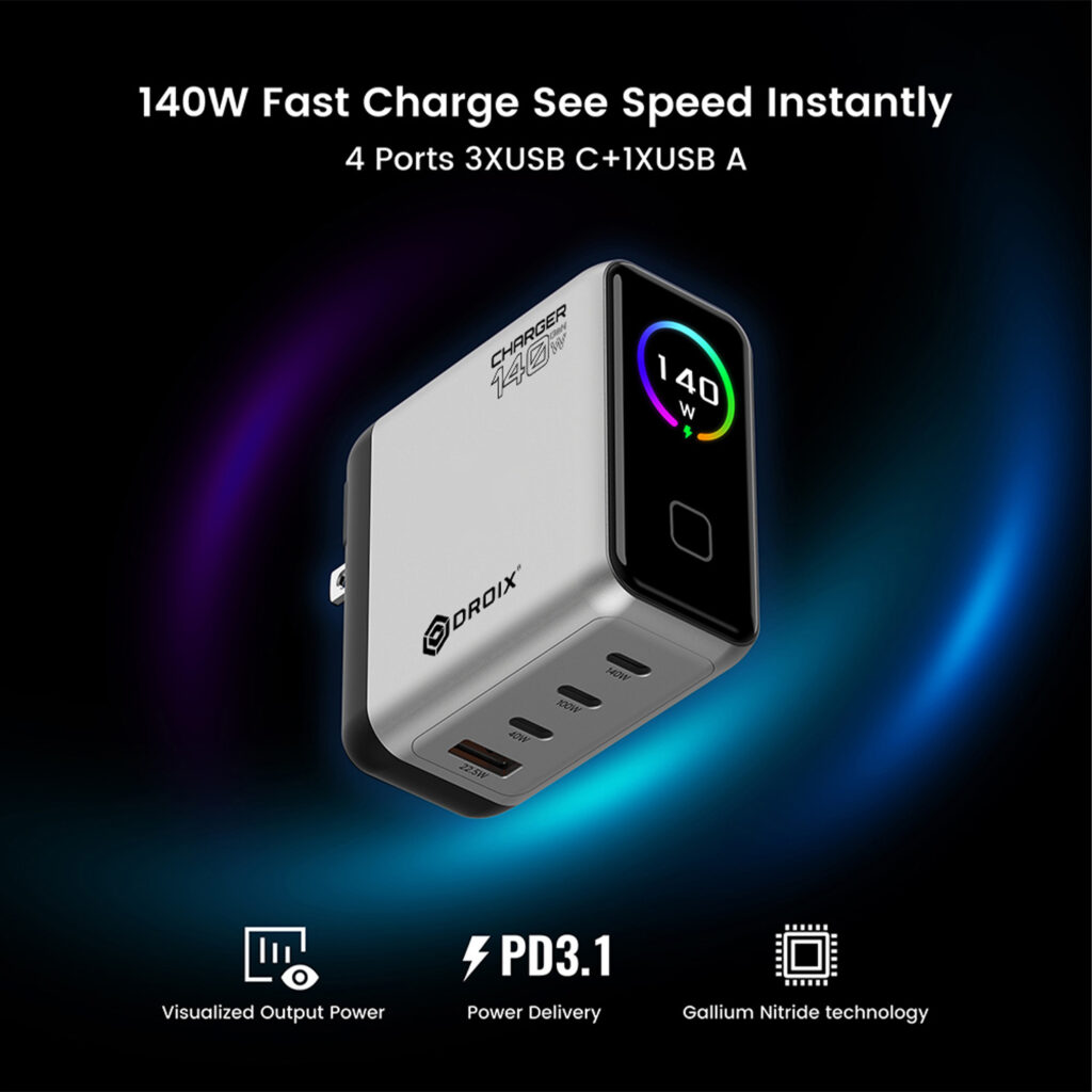 Specificaties DROIX 140W USB-C Wandoplader
