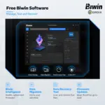 Blue Biwin CL100 Mini SSD card with Biwin Intelligence drive info screenshot, data migration, recovery and firmware tools