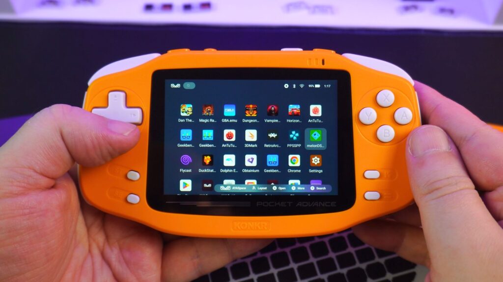 The KONKR Pocket Advance Home Screen